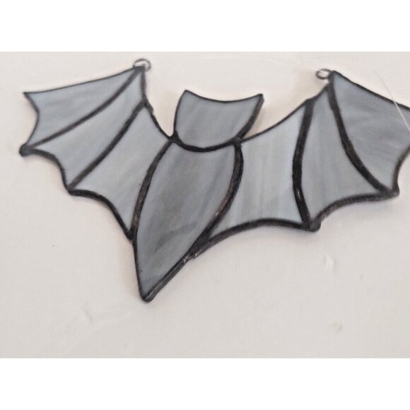 Hand Made Stained Glass Witchy Bat Suncatcher 7" x 5" - Picture 9 of 9